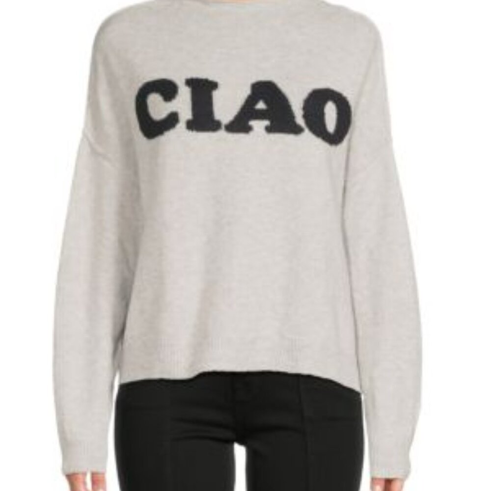 (NWT) Stitchdrop Ciao Graphic Sweater Cobalt Women Size Small
